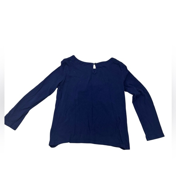 Crown & Ivy Kids blue long sleeve top with red plaid bow Size 4 k39 - Picture 2 of 3